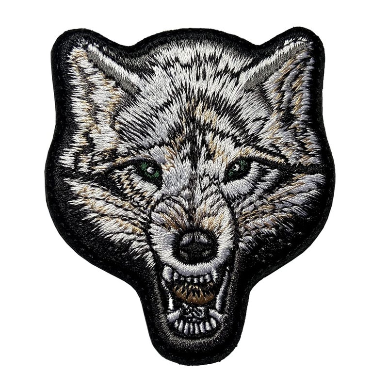 EHOPE Wolf Patch Embroidered Armbands Badges Patch Hook & Loop Patches 2.95" x 2.56" Sized - Image 1